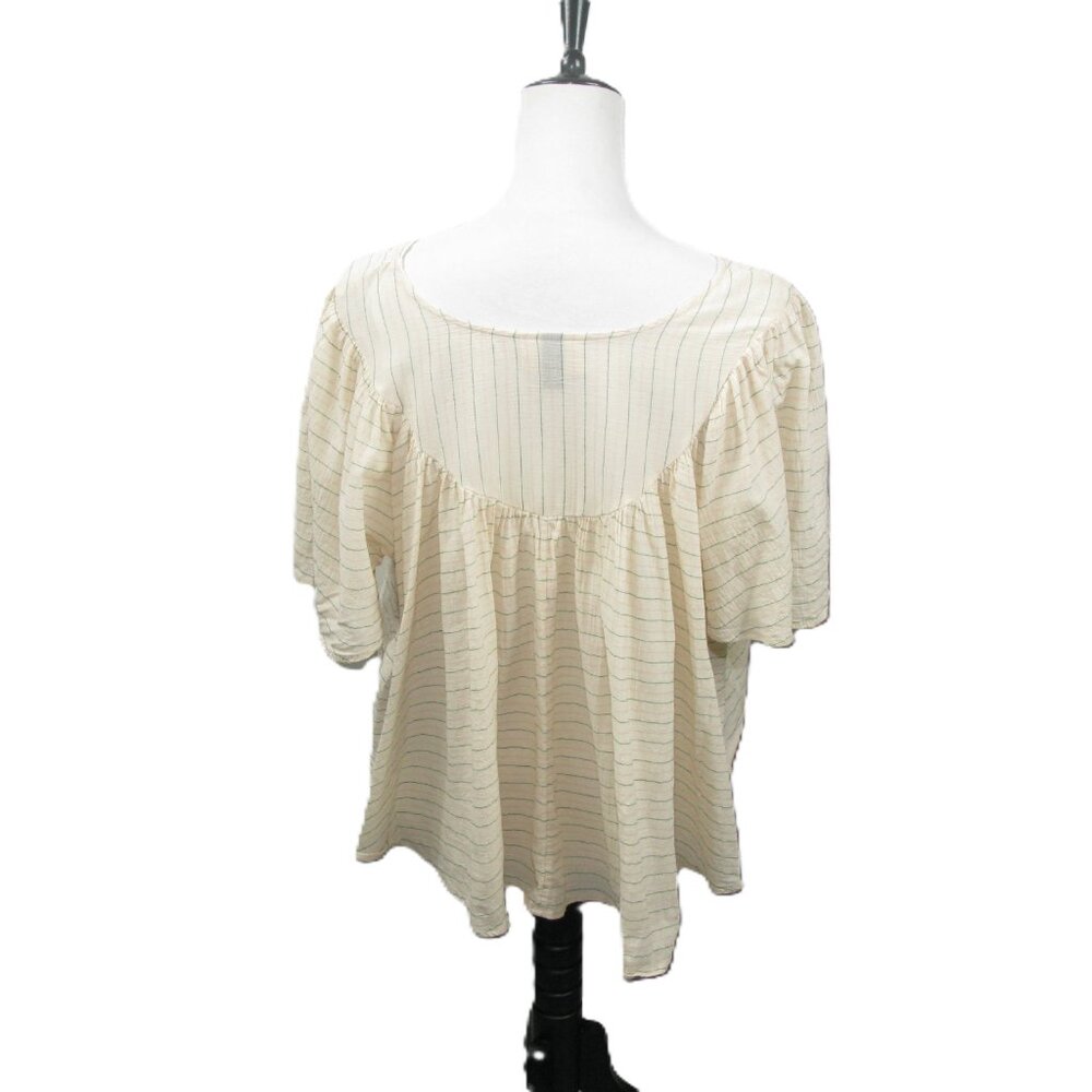Universal Thread Cream Striped Pull Over Short Sl… - image 5
